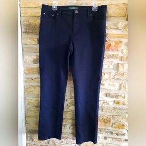 Lauren Ralph Lauren Black Jeans Modern Straight Curvy Stretch Women's Size 14